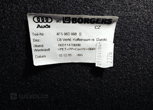 Boczek tapicerka bagażnika prawy tył Audi A6 C6 Sedan 4F5863888B 6