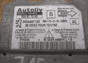 MODUŁ SENSOR AIR BAG PEUGEOT 307 LIFT 9654491180 2