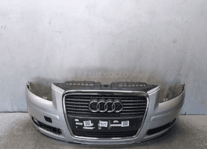 Zderzak przód przedni audi A3 8P lift fl szeroki duży grill LA7W srebrny halogeny 1