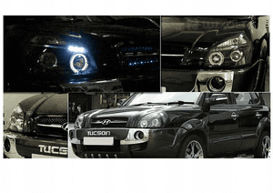 Lampy Reflektory HYUNDAI TUCSON 04-10 RINGI BLACK 2