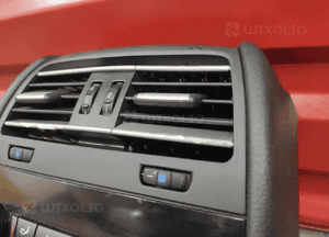 Bmw 7 F01 F02 osłona konsoli środkowej czarna skóra kratka nawiewu tył bdb 4