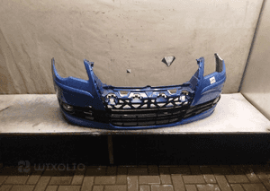 Zderzak przód przedni vw volkswagen touran lift fl LC5C niebieski halogeny 1