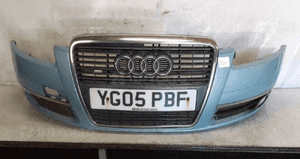 Zderzak przód przedni audi A6 C6 LY5R błękitny halogeny uszkodzony !!! 1