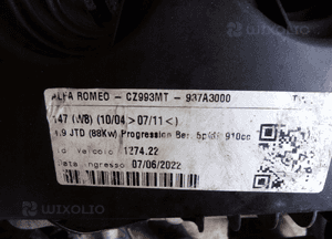 Alfa romeo 147 156 1.9 silnik 937A3000 4