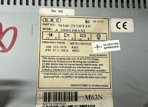 Hyundai IX35 10-15 radio cd 96160-2Y230TAN 9