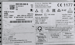 Skoda Superb Mk3 Radio Wyświetlacz Nawigacja Media MIB2 Entry 3V0035869B 9