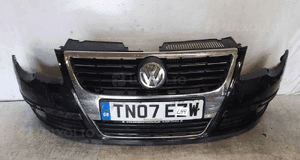 } ZDERZAK PRZÓD PRZEDNI VW VOLKSWAGEN PASSAT B6 LC9Z CZARNY HALOGENY 1