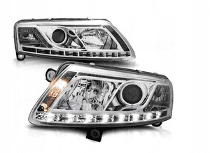 Lampy reflektory do audi A6 C6 04-08 led do jazdy dziennej xenon