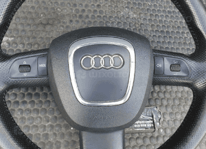 Kierownica Trzy 3 Ramienna Czarna Pikowana Skóra Air Bag Poduszka Wtyczka AUDI A4 B6 B7 3