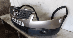 Zderzak przód przedni nissan qashqai 1 i J10 C30 złoty grill listwy błotników 3