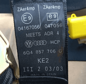 VW Polo 9N 02-06 pas bezpieczenstwa przód przedni prawy 6Q4857706J 6Q4857706G 5