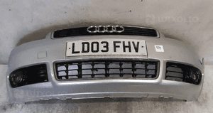 Zderzak przód przedni do audi A4 B6 cabrio grill halogeny srebrny LY7W pęknięty !!! 1