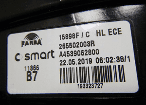 Smart forfour 453 lampa prawy tył tylna 265502003 oryginalna nowa 15