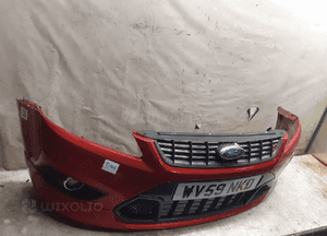 Zderzak przód przedni ford focus MK.2 2 ii lift fl st line rs N7 bordo bordowy halogeny 3