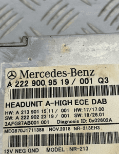 Nawigacja mercedes c-klasa W205 A2229009519 org fv 3
