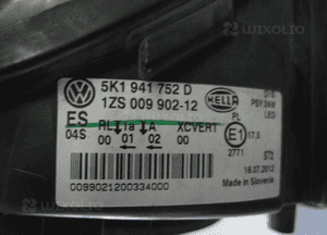 Vw golf vi 6 xenon led skretna lampa przednia prawa 12