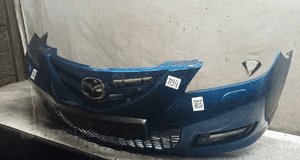 Zderzak przód przedni do mazda 3 5D 5 drzwi hb 34J niebieski spryskiwacze lamp xenon halogeny 2