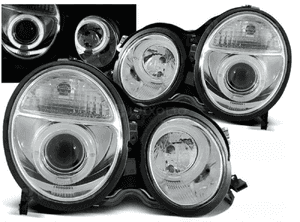 Nowe LAMPY Reflektory Do MERCEDES E KLASA W210 Od 1999 Do 2002 RINGI LED 1