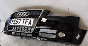 Zderzak przód przedni do audi A4 B7  halogeny LY9B czarny uszkodzony dół 4