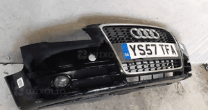 Zderzak przód przedni do audi A4 B7  halogeny LY9B czarny uszkodzony dół 6
