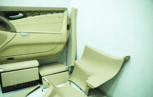 Tapicerka lewa prawa podsufitka schowek kolor beige 205A mercedes sl R230 11