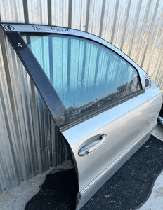MERCEDES E 211 drzwi prawe przednie przód srebrne lakier 744 szyba zamek klamka avantgarde 13