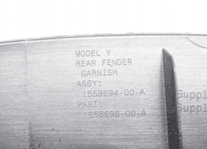 Listwa błotnika prawy tył tesla y 1658694-00-A 11