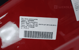 Drzwi prawy przód przednie bmw 3 F31 A75 6