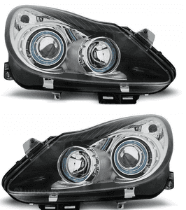 REFLEKTORY LAMPY OPEL CORSA D od 2006 do 2011 Roku RINGI DEPO BLACK 3