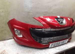 Zderzak przód przedni peugeot 308 lkrd bordo bordowy halogeny 2