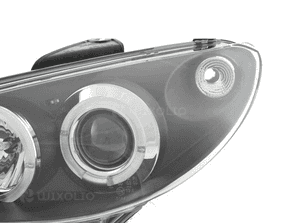 Lampy reflektory do peugeot 206 od 1998 do 2002 soczewki żarówki H1 gratis 4