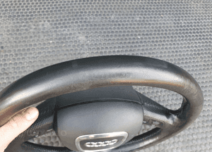 Kierownica Trzy 3 Ramienna Czarna Pikowana Skóra Air Bag Poduszka Wtyczka AUDI A4 B6 B7 15