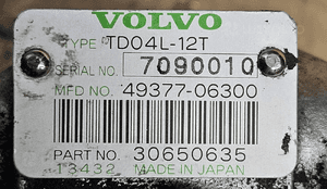 Volvo S60 2.0 T turbosprężarka turbina 30650635 3