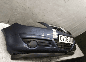 Zderzak przód przedni opel corsa d Z168 szary grafitowy lekko uszkodzony dołem ! 2