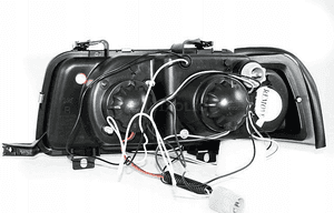 Lampy reflektory do audi 80 B4 od 1991 do 1996 roku ringi led black 3