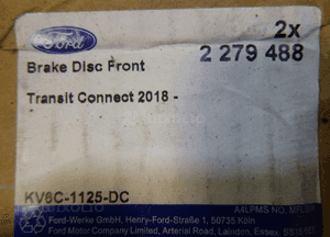 Ford tourneo transit connect tarcze hamulcowe przó 7