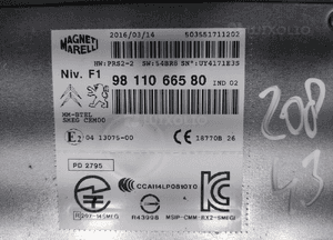 Fabryczne radio nawigacja peugeot 208 i 9811066580 2012-2019 4