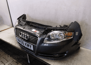 Kompletny przód, zderzak przód, pas przedni, ćwiartki, fartuchy podłużnice audi A4 B7 2.0 tdi halogeny lampy LX7Z szary 3