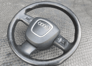 Kierownica Trzy 3 Ramienna Czarna Pikowana Skóra Air Bag Poduszka Wtyczka AUDI A4 B6 B7 13