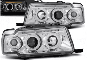 Lampy reflektory do audi 80 B4 od 1991 do 1996 roku ringi led chrom 1
