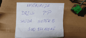 Wiązka instalacja drzwi prawy przód Skoda Superb I 3U0971120AE 9