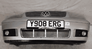Zderzak przód przedni vw volkswagen polo 6N2 lift fl LA7W srebrny halogeny 1
