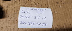 Wiązka instalacja drzwi prawy przód VW Passat B5 FL 3B0971121AH 9