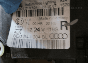 Lampa przednia przód prawa audi A4 B7 uk 8E0941004BL 2