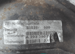 Mercedes W203 C 2.7CDI dyfer most tyl 2,65 2
