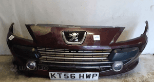 Zderzak przód przedni peugeot 307 lift fl kkcd bordo wiśnia halogeny 1