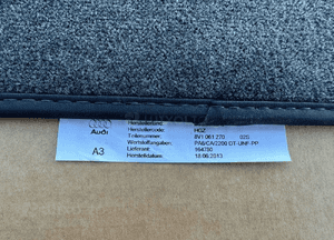 Dywaniki welurowe Audi A3 8V1061270 8