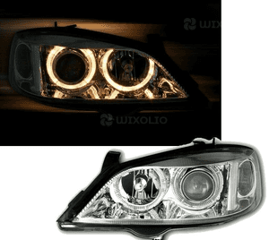 Reflektory Lampy OPEL ASTRA G II 2 SOCZEWKI RINGI 2