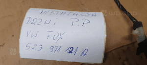 Wiązka instalacja drzwi prawy przód VW Fox 5Z3971121A 9