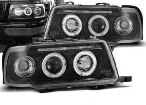 Lampy reflektory do audi 80 B4 od 1991 do 1996 roku ringi led black 1